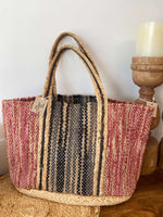 Red black Jute bag (one off)