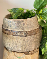 Bleached Vintage Wood Pot