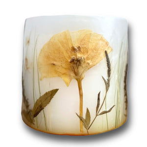 Bronze Flower, Handcrafted Pillar Candles by Grace