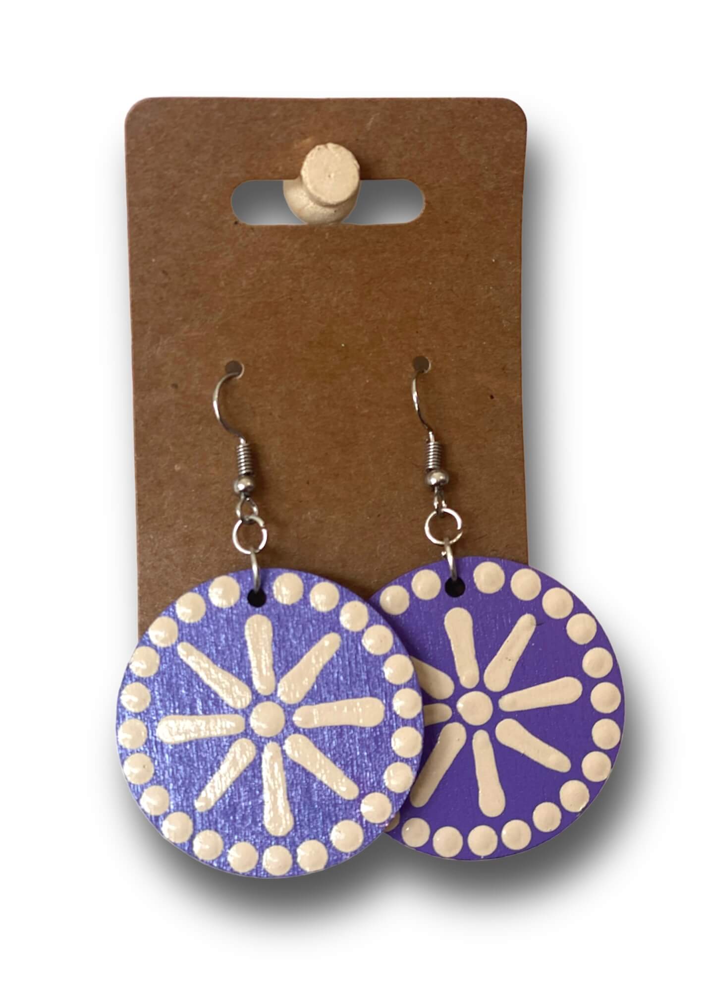 Earrings Lavender Lines, Aboriginal Art by Tim Yule KDTY Decor