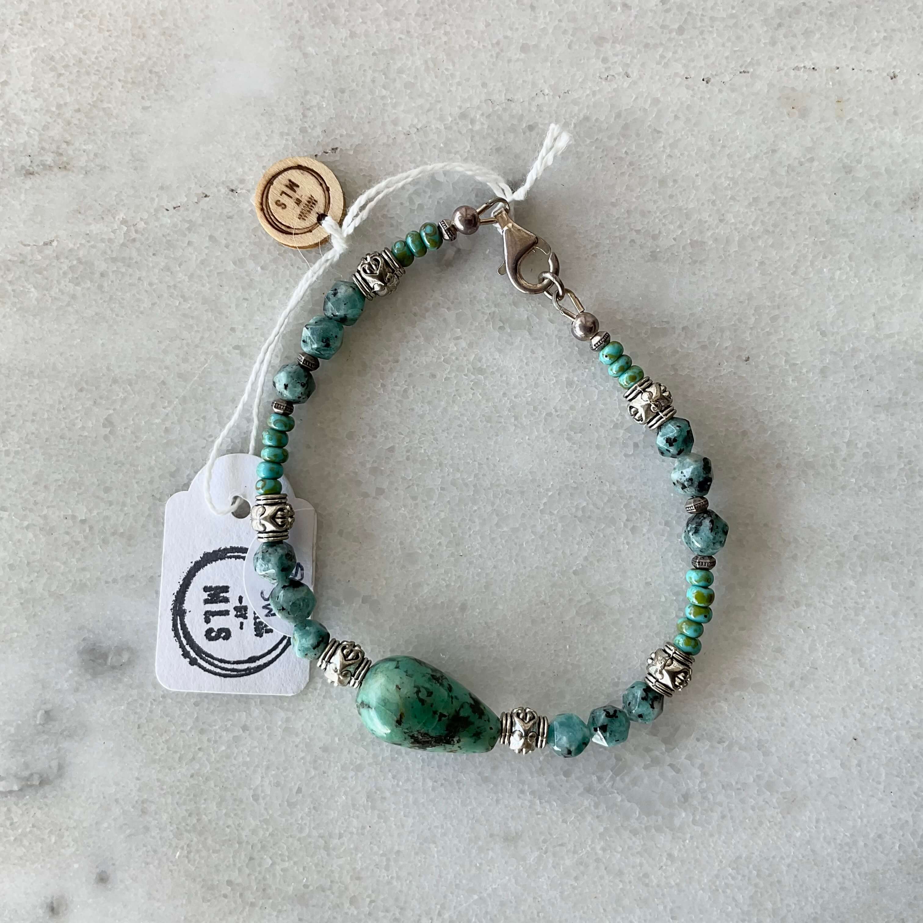 Turquoise and Jasper beaded Bracelet