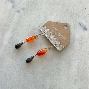 Orange Agate Czech glass beads Earrings