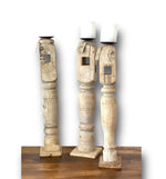 Med Bleached Antique Candle Stands - A