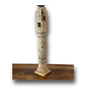 Med Bleached Antique Candle Stands - A