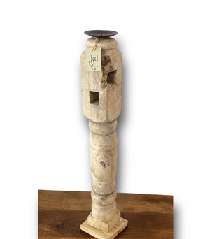 Med Bleached Antique Candle Stands - A