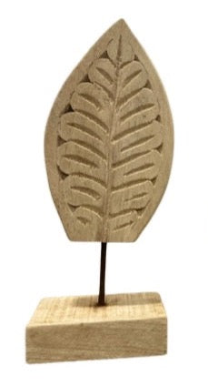 Wooden deco Leaf On stand