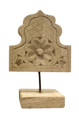 Wooden decor on stand