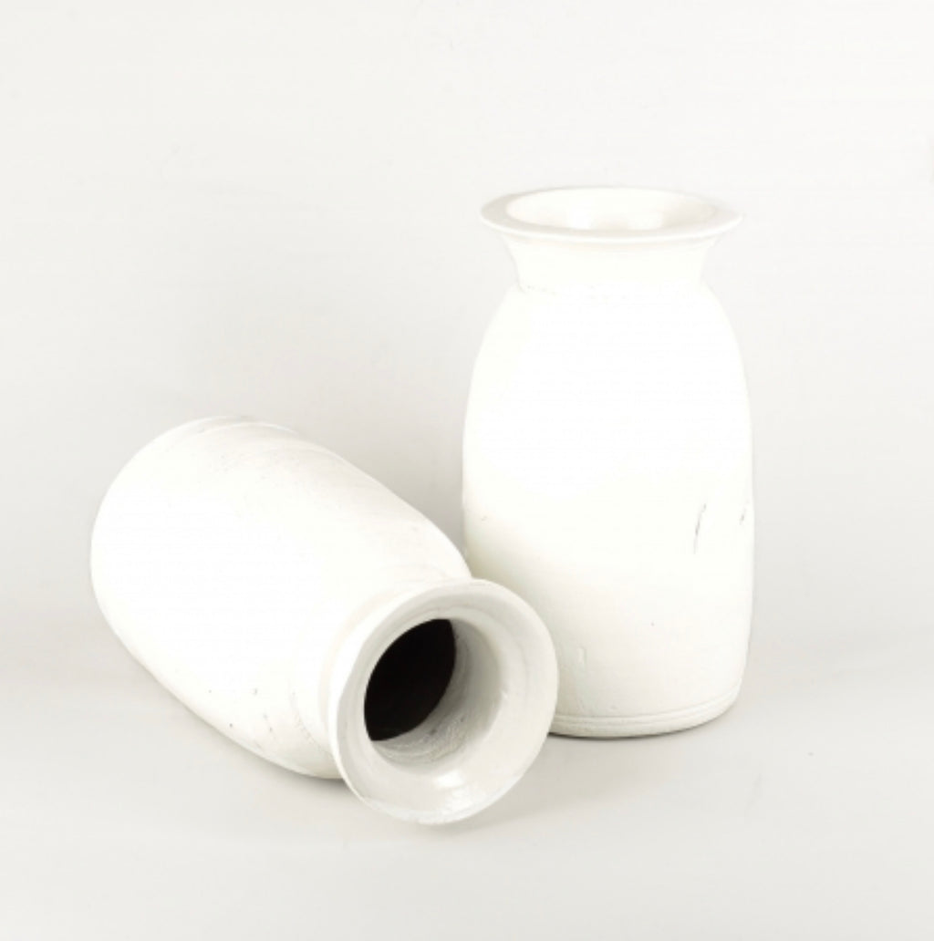 Gloss White Wooden Pot