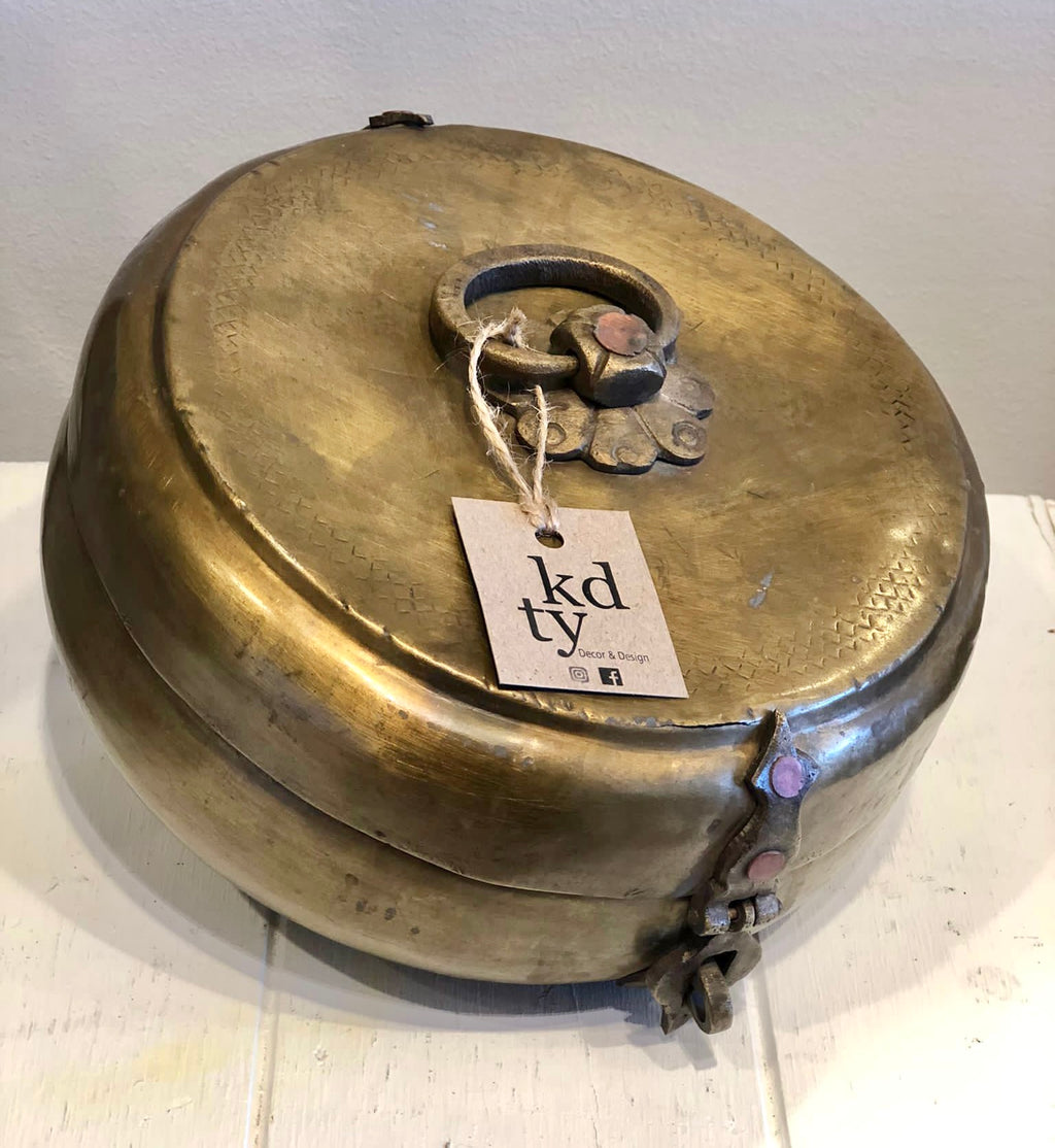 Matt Vintage Brass Chapati Box