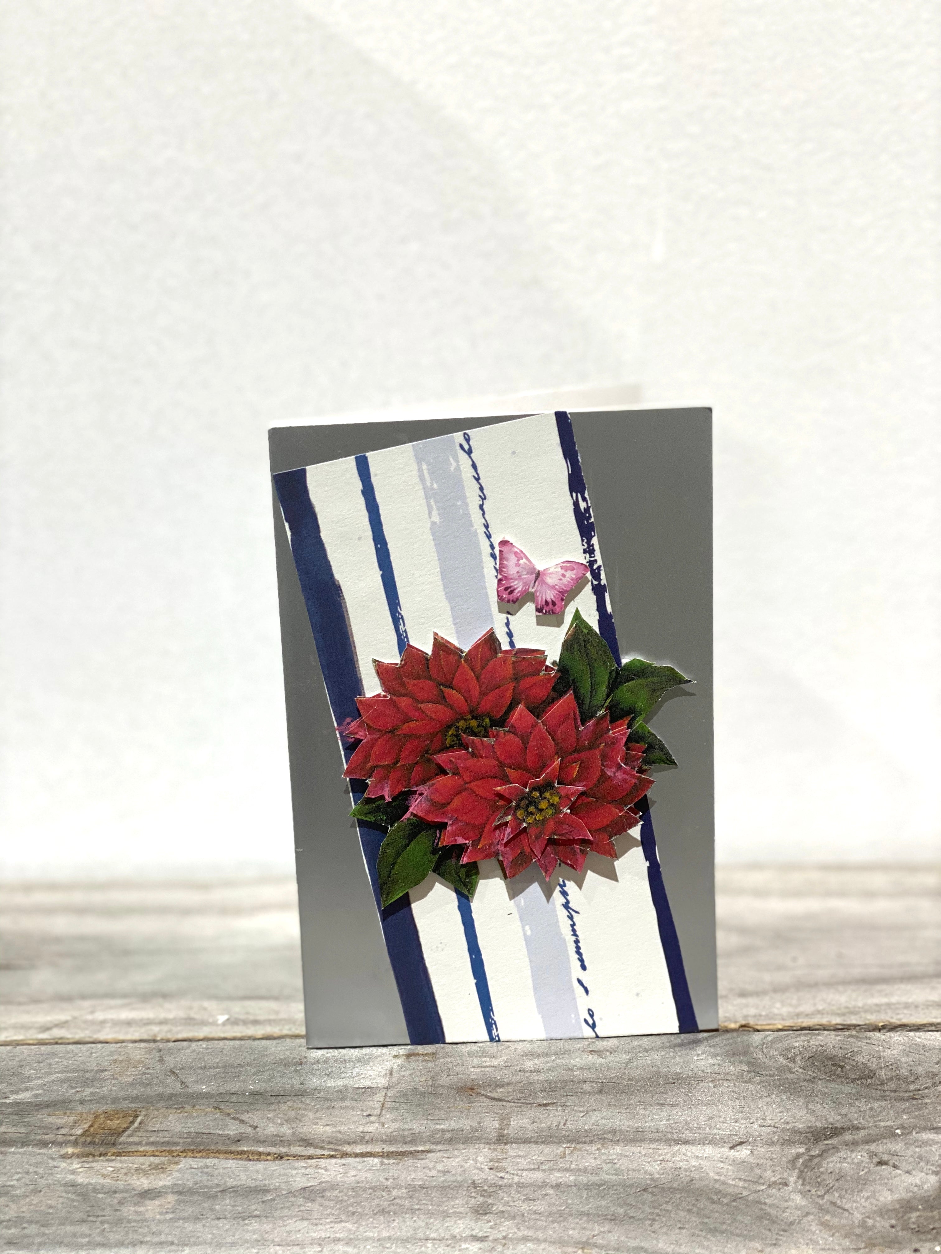 Red Flowers 3D cards by Margaret