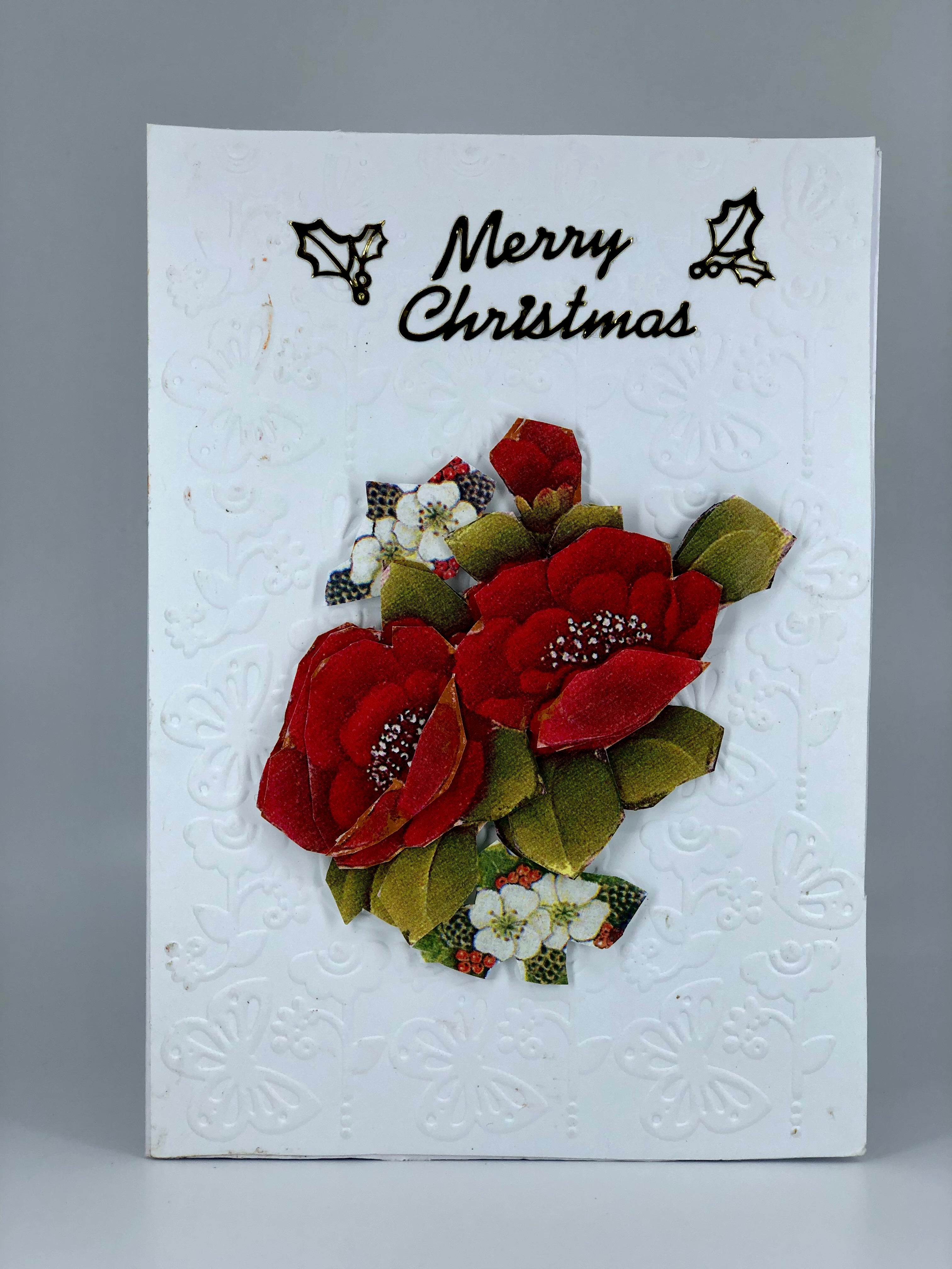 Merry Christmas Flower 3D Cards by Margaret