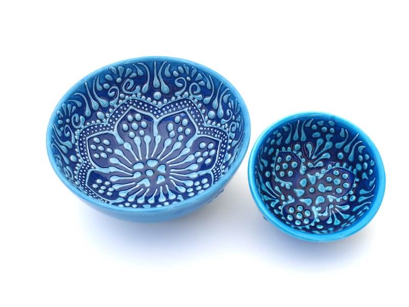 Blue Two Tone Dipping Bowl Set